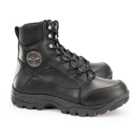 MBM9081 Tactical Lace-Up Leather Biker Riding Boots Black