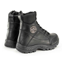 MBM9081 Tactical Lace-Up Leather Biker Riding Boots Black