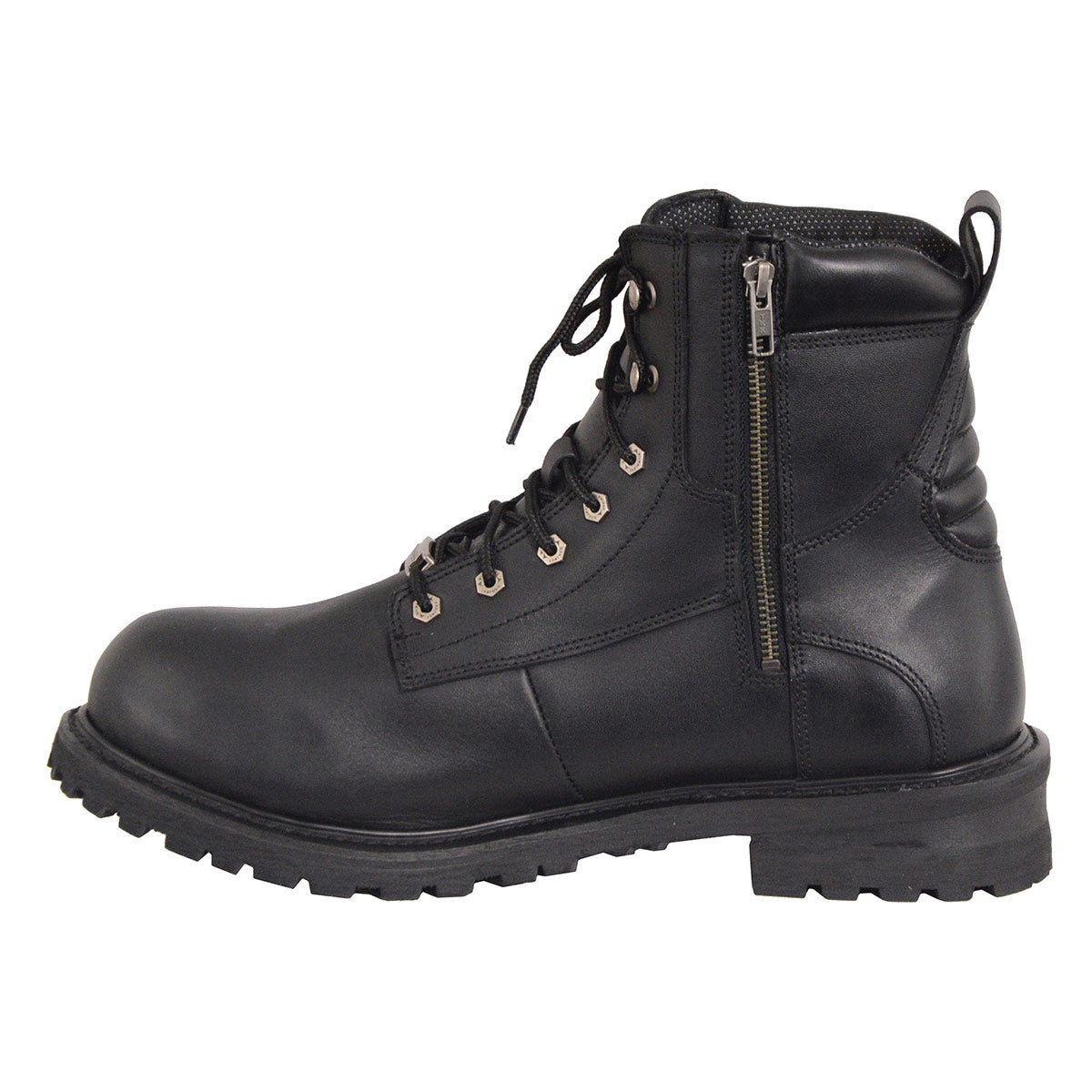 Men's 6-Inch Leather Logger Waterproof Boots, Wide Width Black