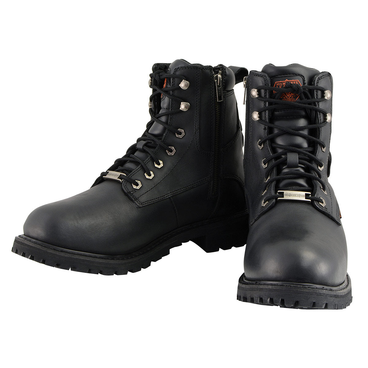 Men's 6-Inch Leather Logger Waterproof Boots, Wide Width Black