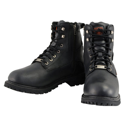 Men's 6-Inch Leather Logger Waterproof Boots, Wide Width Black