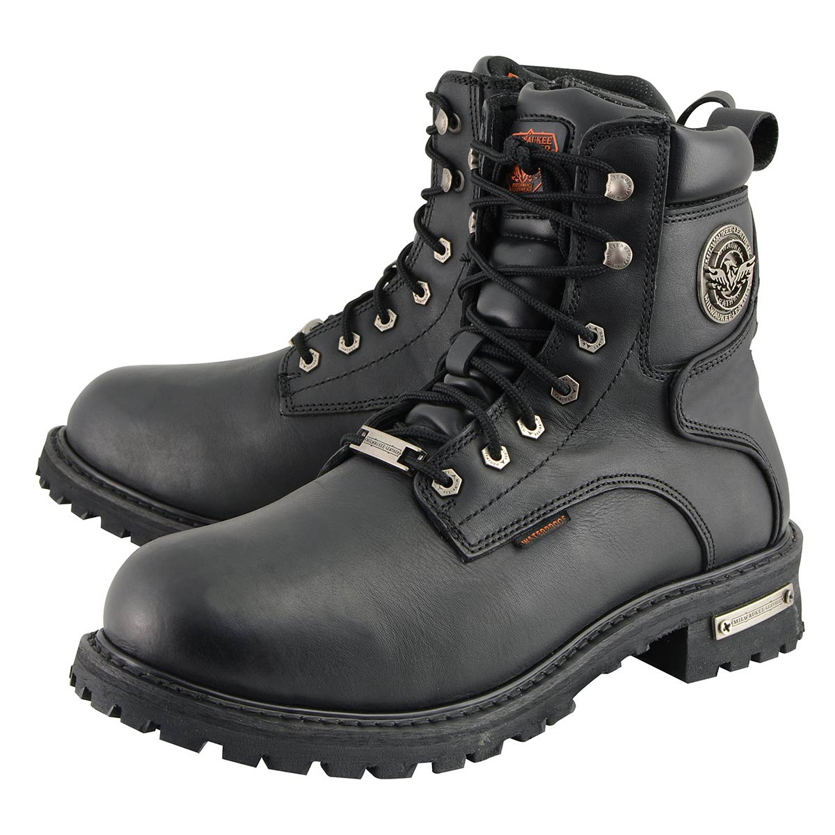 Men's 6-Inch Leather Logger Waterproof Boots, Wide Width Black