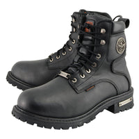 Men's 6-Inch Leather Logger Waterproof Boots, Wide Width Black