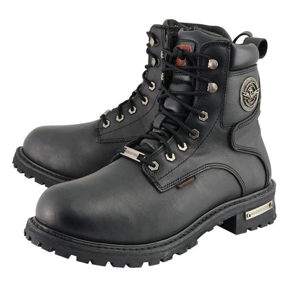 Men's 6-Inch Leather Logger Waterproof Boots, Wide Width Black