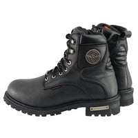 Men's 6-Inch Leather Logger Waterproof Boots, Wide Width Black