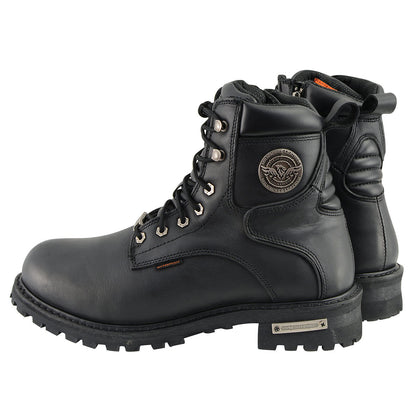 Men's 6-Inch Leather Logger Waterproof Boots, Wide Width Black