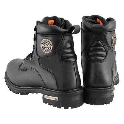 Men's 6-Inch Leather Logger Waterproof Boots, Wide Width Black