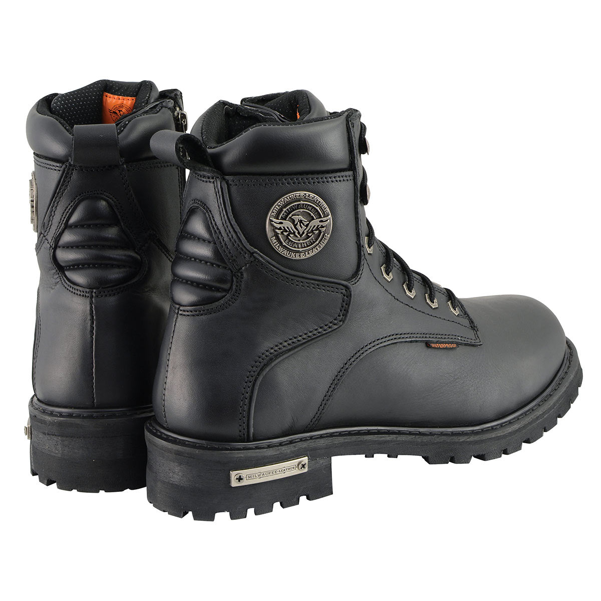 Men's 6-Inch Leather Logger Waterproof Boots, Wide Width Black
