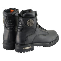 Men's 6-Inch Leather Logger Waterproof Boots, Wide Width Black