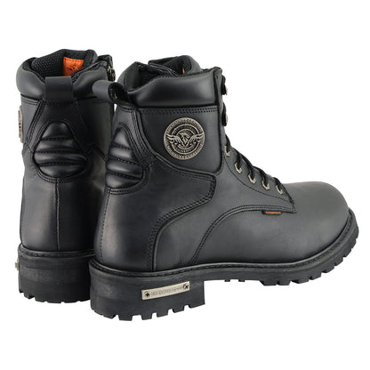 Men's 6-Inch Leather Logger Waterproof Boots, Wide Width Black
