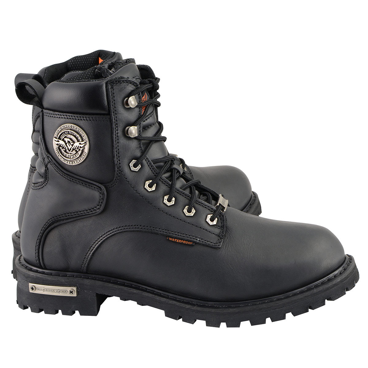 Men's 6-Inch Leather Logger Waterproof Boots, Wide Width Black