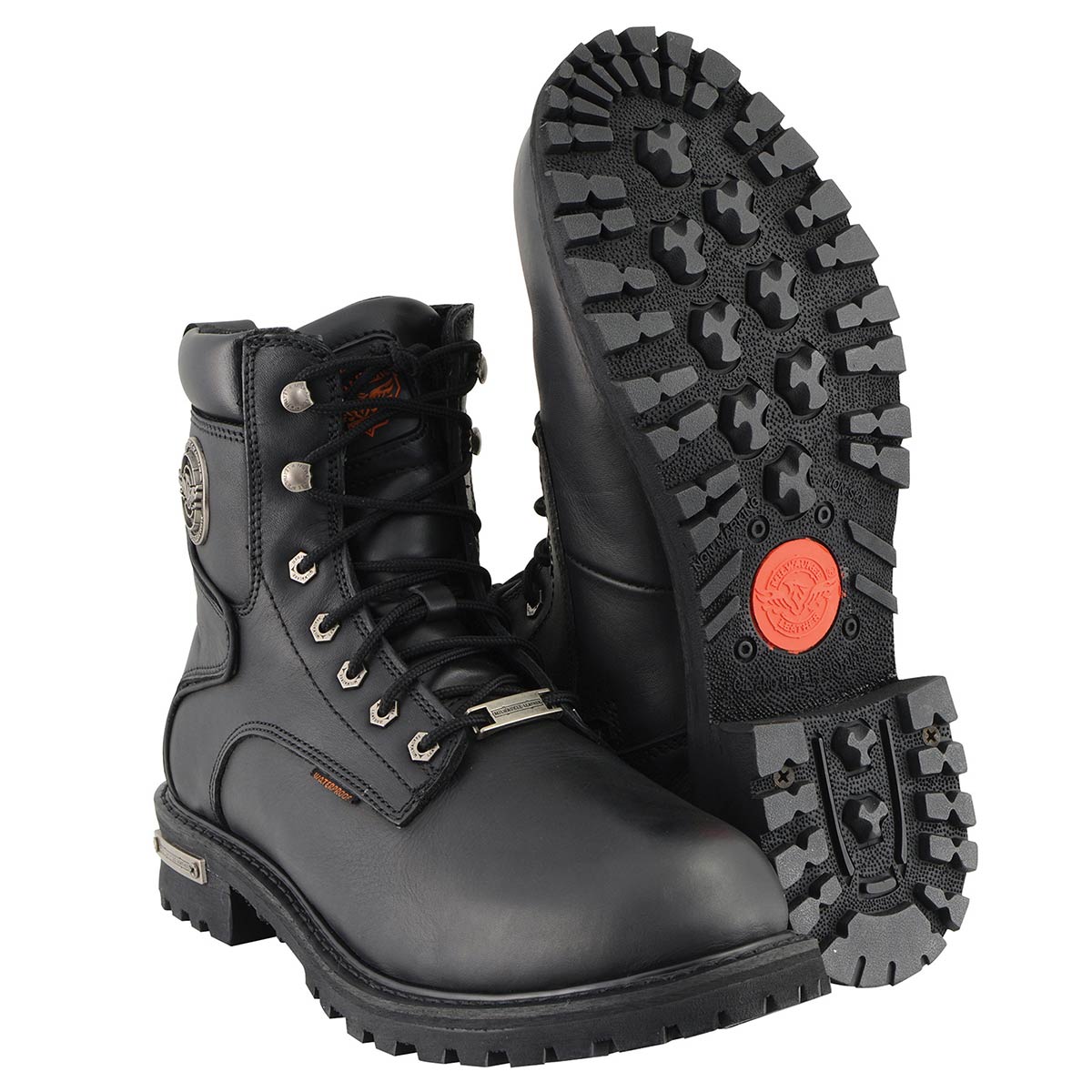 Men's 6-Inch Leather Logger Waterproof Boots, Wide Width Black