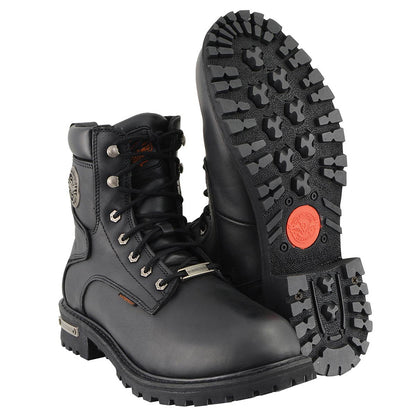 Men's 6-Inch Leather Logger Waterproof Boots, Wide Width Black