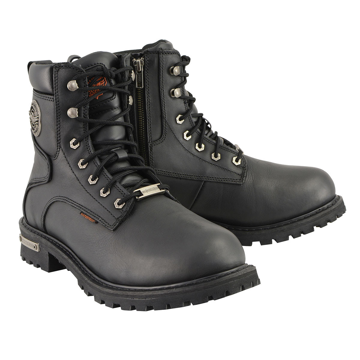 Men's 6-Inch Leather Logger Waterproof Boots, Wide Width Black
