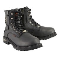 Men's 6-Inch Leather Logger Waterproof Boots, Wide Width Black