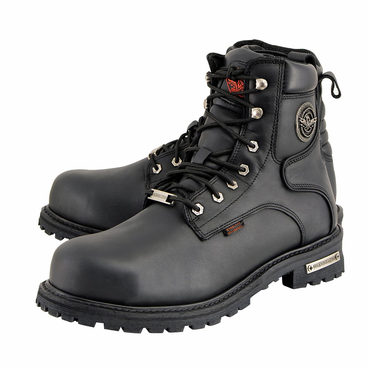 6-inch Logger Steel Toe Waterproof Boots Wide Width Black