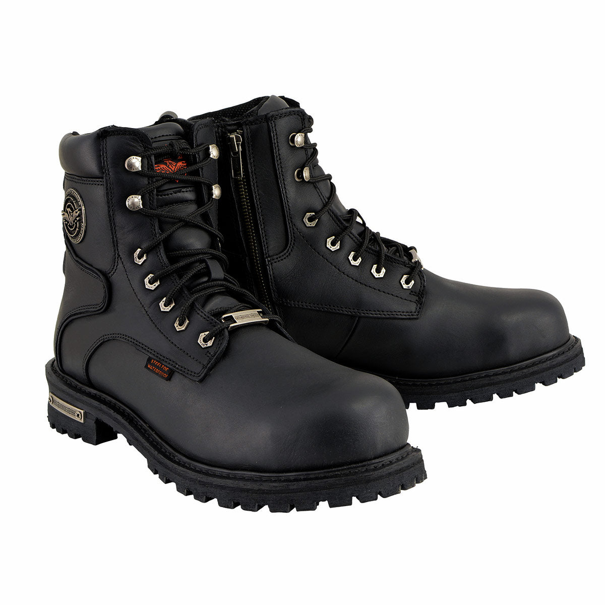 6-inch Logger Steel Toe Waterproof Boots Wide Width Black