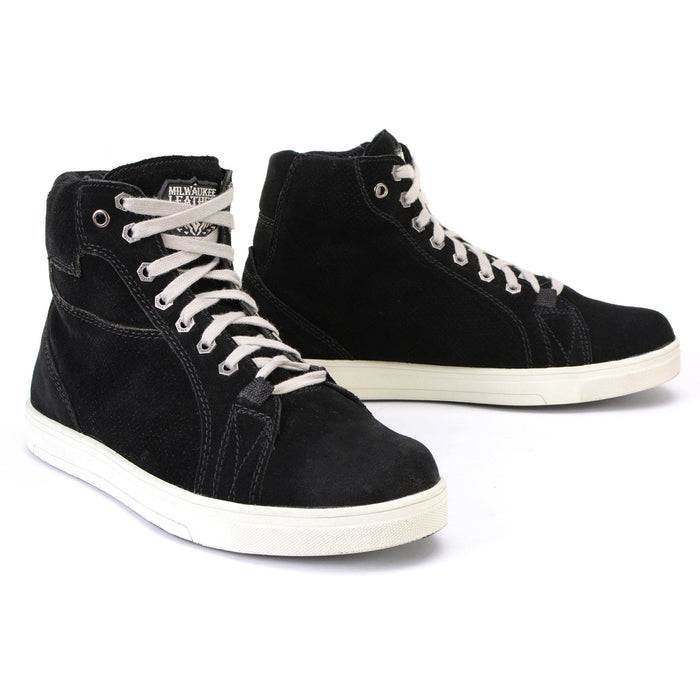 Premium Suede Leather Reinforced Street Riding Shoes with Ankle Support