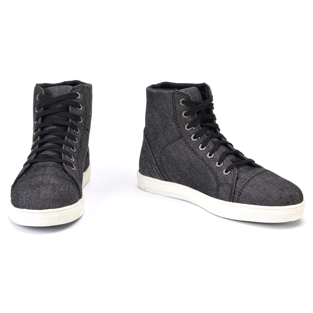 Men's Canvas Reinforced Motorcycle Casual Street Riding Shoes Black