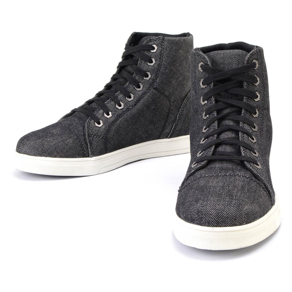Men's Canvas Reinforced Motorcycle Casual Street Riding Shoes Black