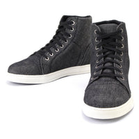 Men's Canvas Reinforced Motorcycle Casual Street Riding Shoes Black