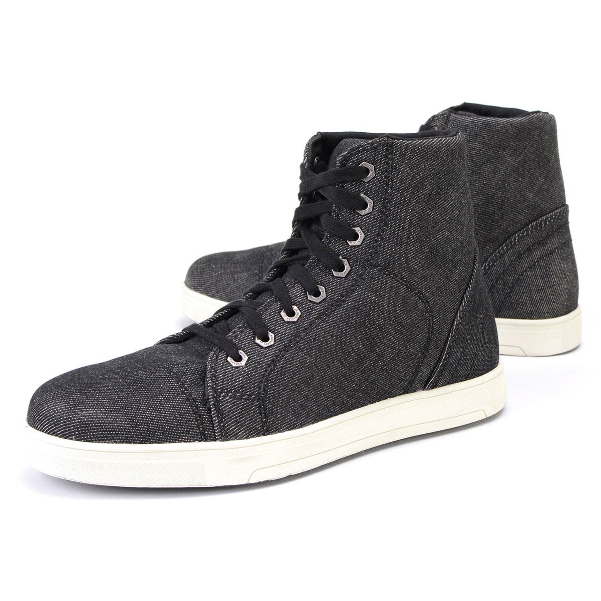 Men's Canvas Reinforced Motorcycle Casual Street Riding Shoes Black