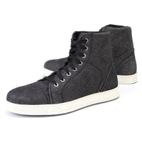 Men's Canvas Reinforced Motorcycle Casual Street Riding Shoes Black