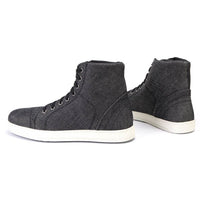 Men's Canvas Reinforced Motorcycle Casual Street Riding Shoes Black