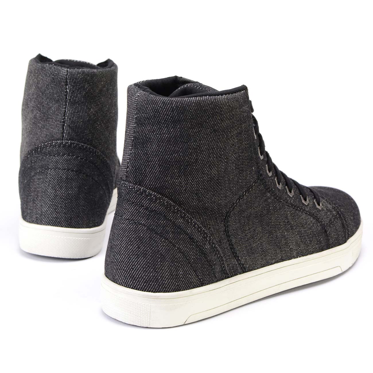 Men's Canvas Reinforced Motorcycle Casual Street Riding Shoes Black