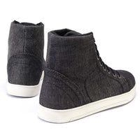 Men's Canvas Reinforced Motorcycle Casual Street Riding Shoes Black