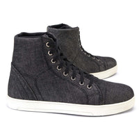 Men's Canvas Reinforced Motorcycle Casual Street Riding Shoes Black