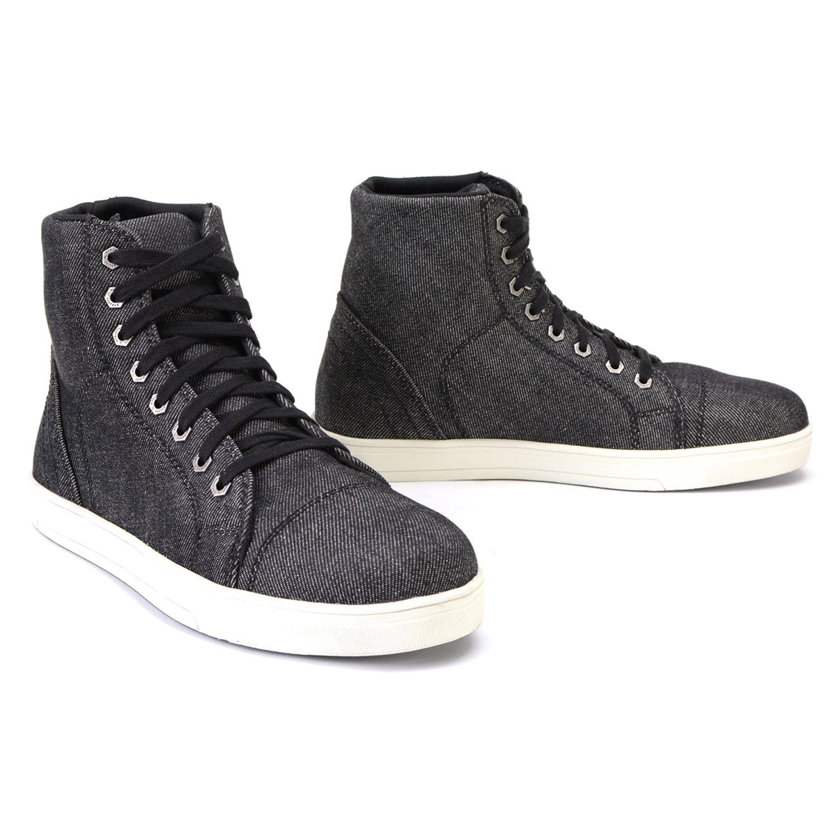 Men's Canvas Reinforced Motorcycle Casual Street Riding Shoes Black