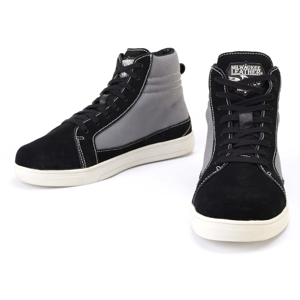 Black Suede and Canvas Casual Street Riding Shoes with Ankle Support