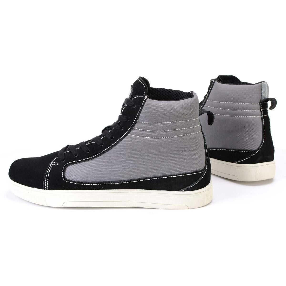 Black Suede and Canvas Casual Street Riding Shoes with Ankle Support