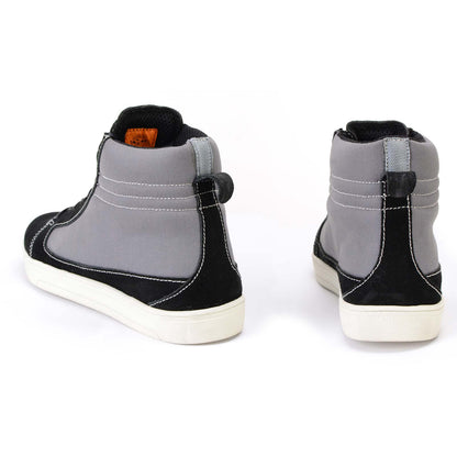 Black Suede and Canvas Casual Street Riding Shoes with Ankle Support
