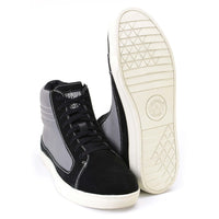 Black Suede and Canvas Casual Street Riding Shoes with Ankle Support