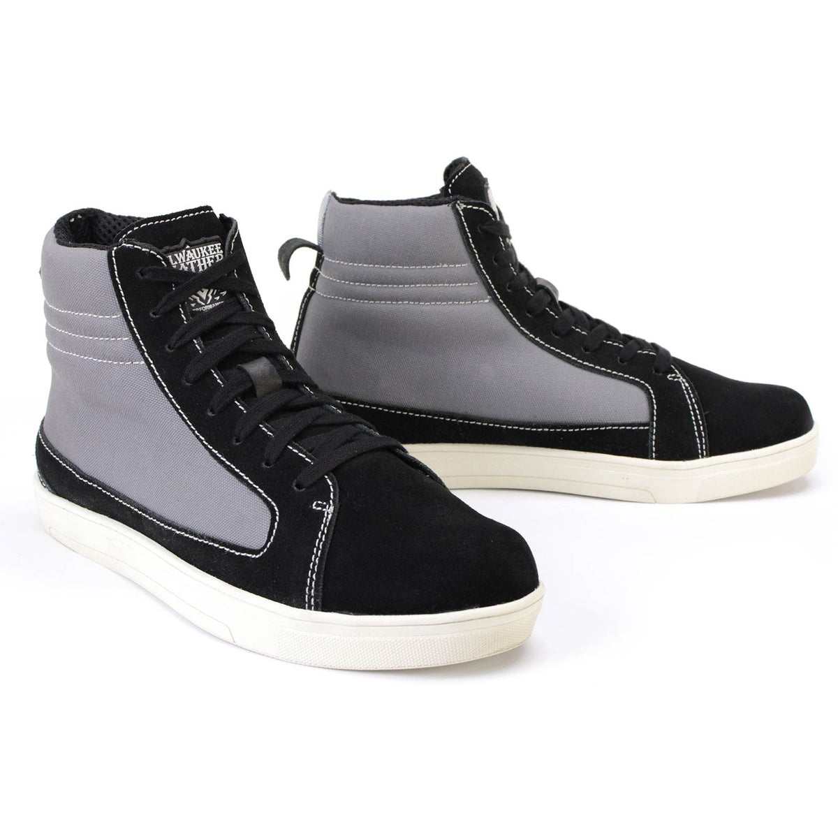 Black Suede and Canvas Casual Street Riding Shoes with Ankle Support