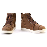 Waterproof Leather Motorcycle Riding Shoes Ankle Support Brown