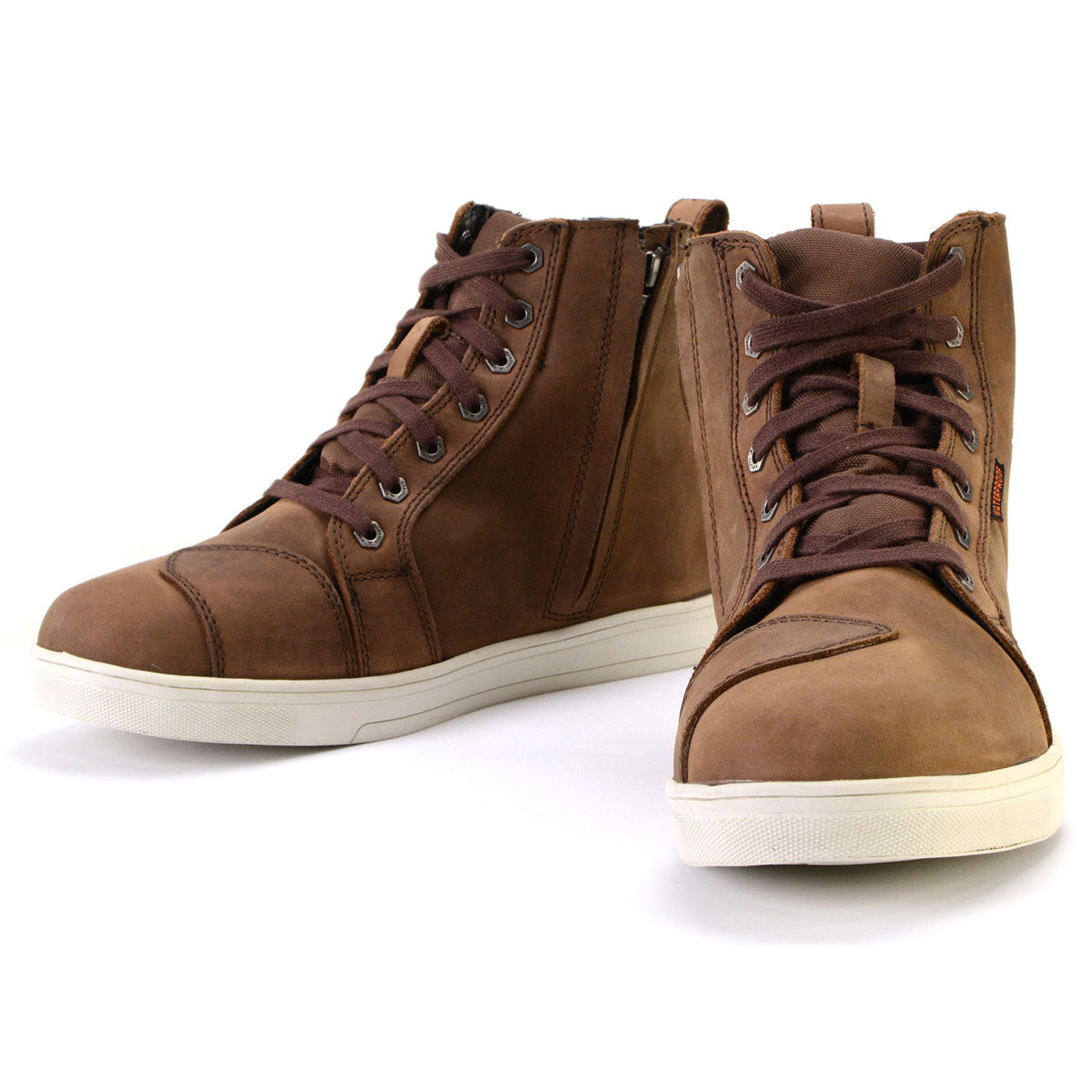 Waterproof Leather Motorcycle Riding Shoes Ankle Support Brown