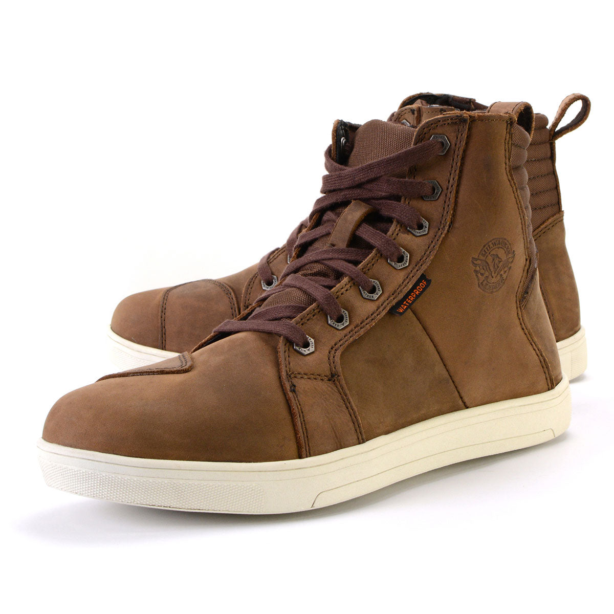 Waterproof Leather Motorcycle Riding Shoes Ankle Support Brown