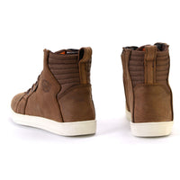 Waterproof Leather Motorcycle Riding Shoes Ankle Support Brown