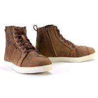 Waterproof Leather Motorcycle Riding Shoes Ankle Support Brown