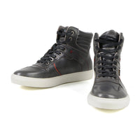 Vintage Grey Leather High-Top Reinforced Street Riding Waterproof Shoes