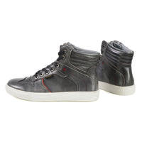 Vintage Grey Leather High-Top Reinforced Street Riding Waterproof Shoes