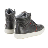 Vintage Grey Leather High-Top Reinforced Street Riding Waterproof Shoes