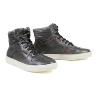 Vintage Grey Leather High-Top Reinforced Street Riding Waterproof Shoes