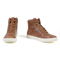 MBM9154 Men's High-Top Riding Shoes Waterproof Leather Cognac