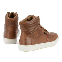 MBM9154 Men's High-Top Riding Shoes Waterproof Leather Cognac