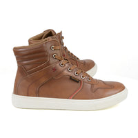 MBM9154 Men's High-Top Riding Shoes Waterproof Leather Cognac