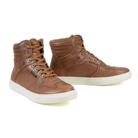 MBM9154 Men's High-Top Riding Shoes Waterproof Leather Cognac